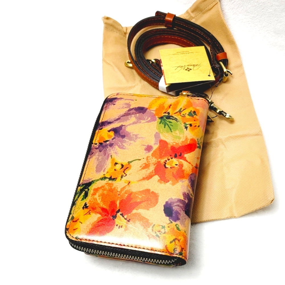 Patricia Nash Leather Pertina Printed Rainforest Frame Crossbody w Dust … - Picture 8 of 9